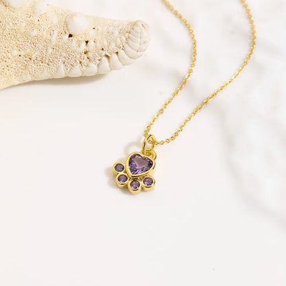Amethyst Paw Necklace