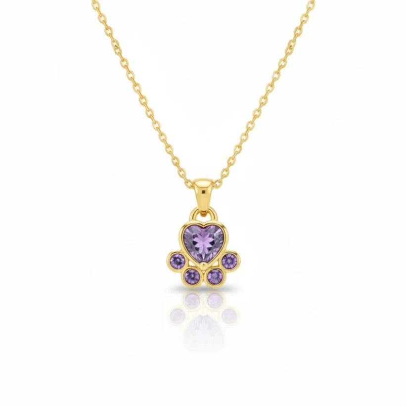 Amethyst Paw Necklace