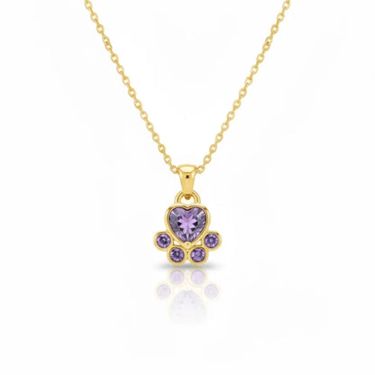 Amethyst Paw Necklace