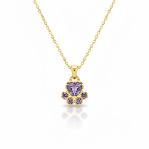 Amethyst Paw Necklace