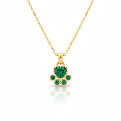 Emerald Paw Necklace