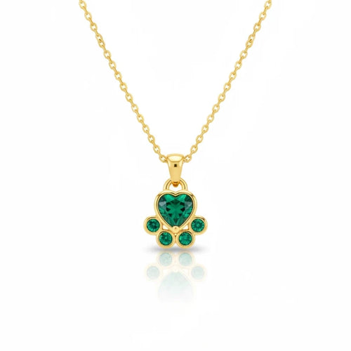 Emerald Paw Necklace