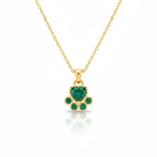 Emerald Paw Necklace
