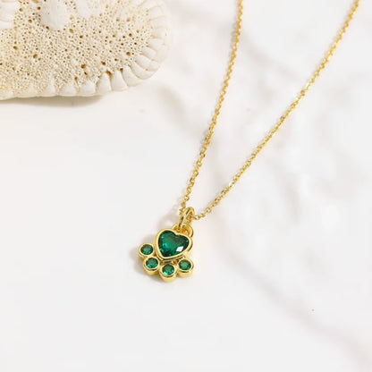 Emerald Paw Necklace