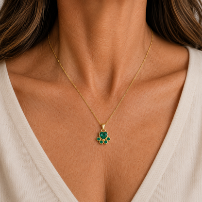 Emerald Paw Necklace